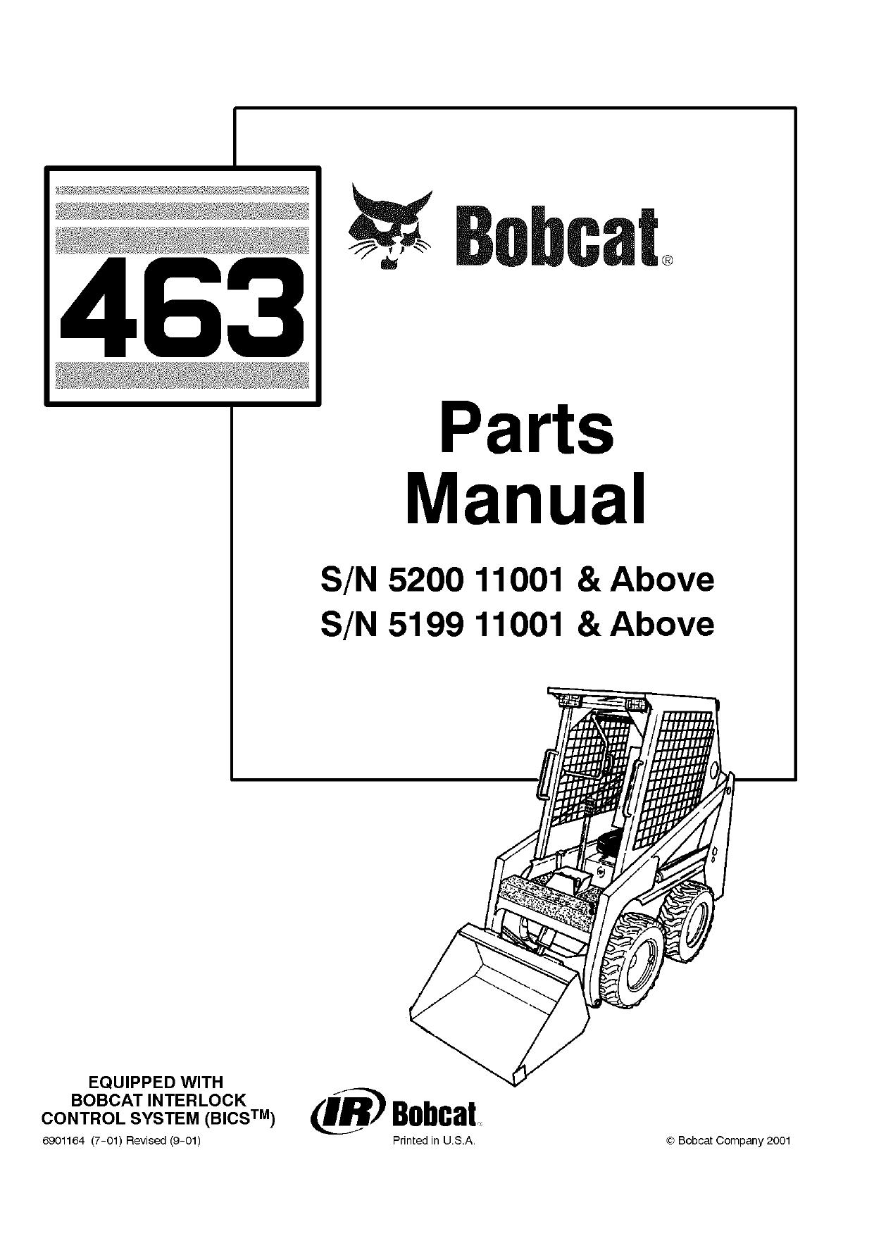 463 F Skid Steer Loader parts manual Bobcat